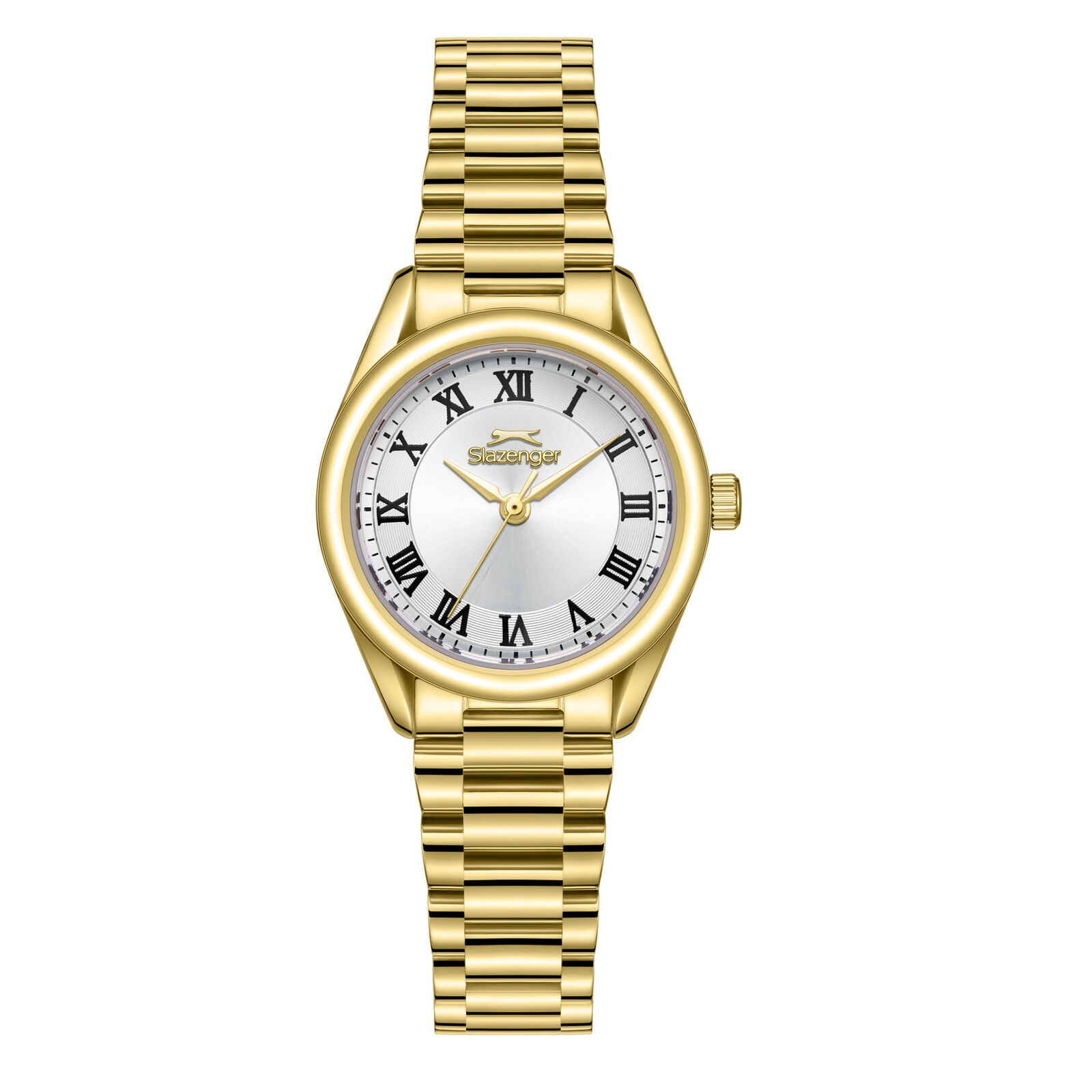 Slazenger Roman Numeral Silver Dial Gold Watch - SL.09.2591.3.130