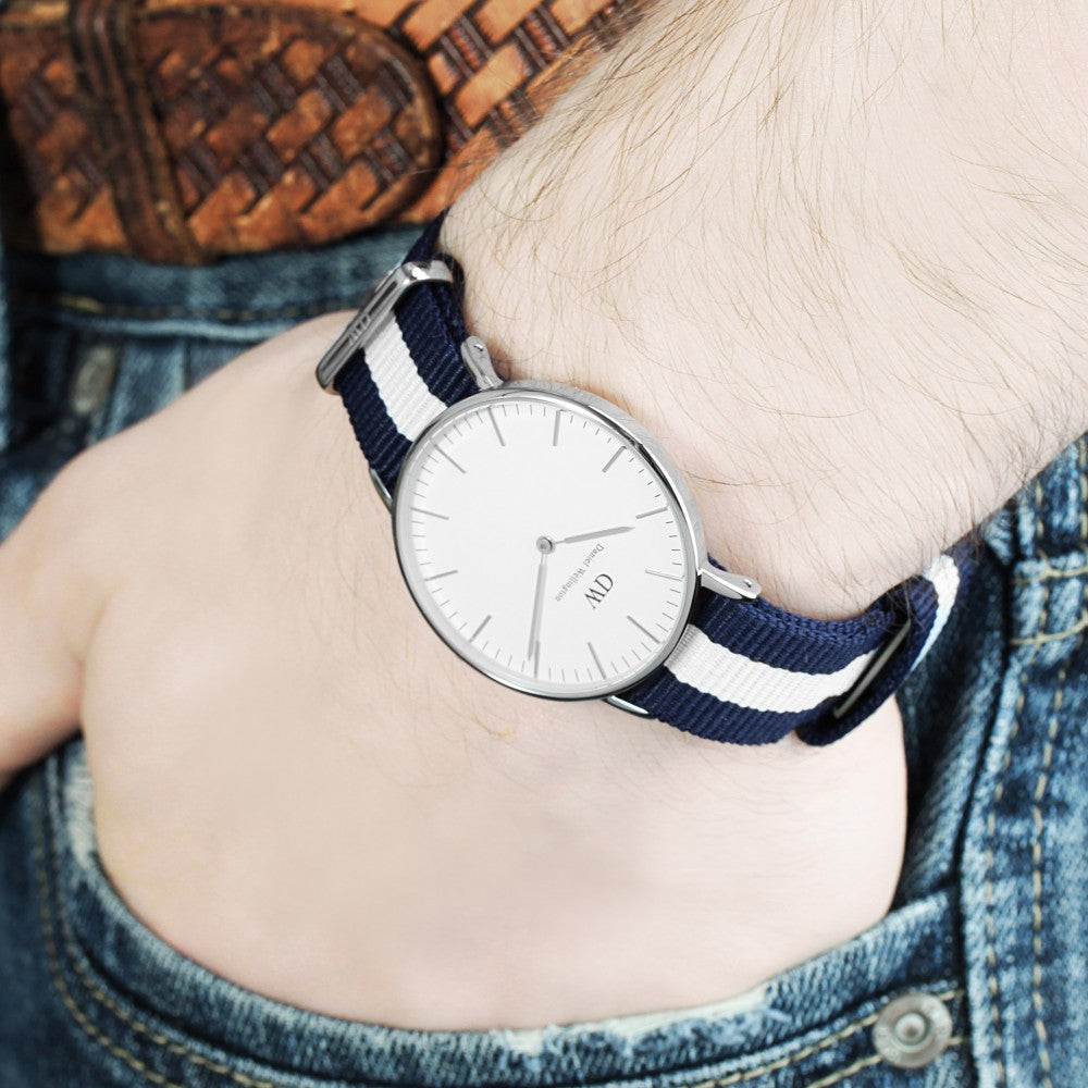 Daniel Wellington Classic Glasgow 40mm Men's Silver Watch DW00100018