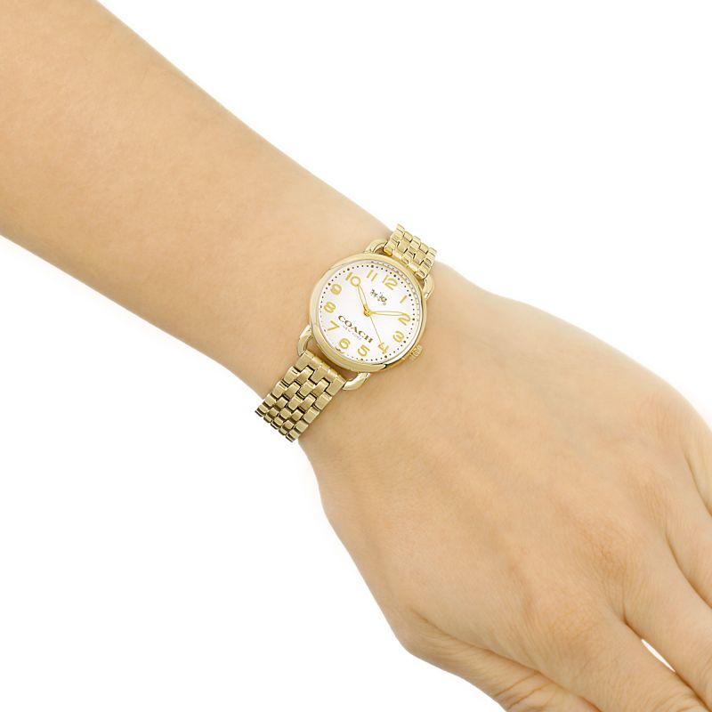 Coach Delancey White Dial Ladies Gold Tone Watch 14502241
