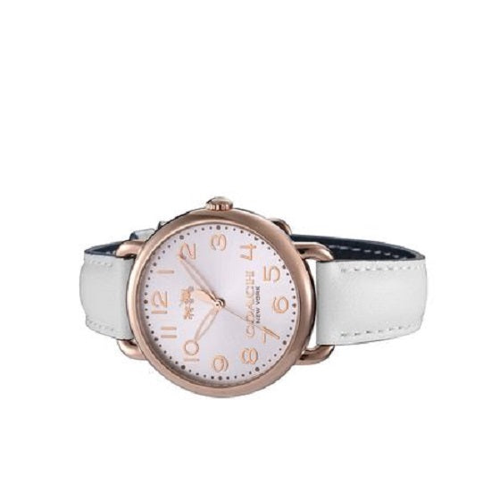 Coach Delancey White Dial Leather Strap Ladies Watch 14502562