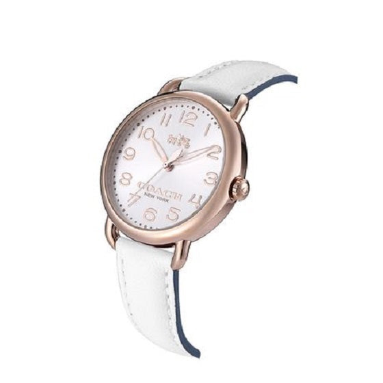 Coach Delancey White Dial Leather Strap Ladies Watch 14502562