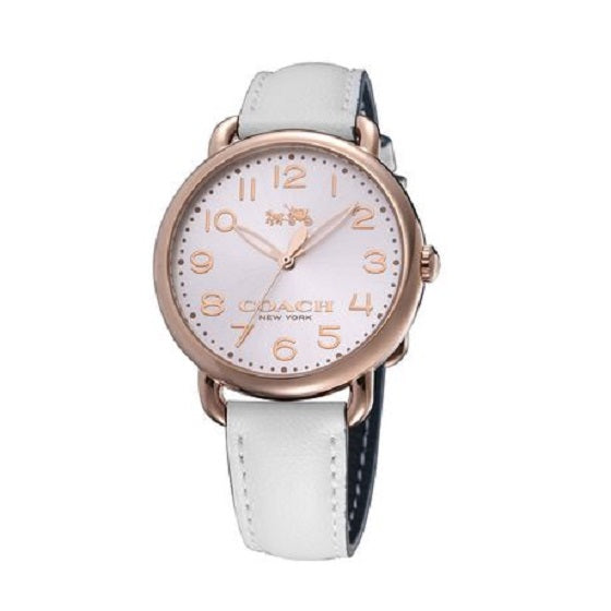Coach Delancey White Dial Leather Strap Ladies Watch 14502562