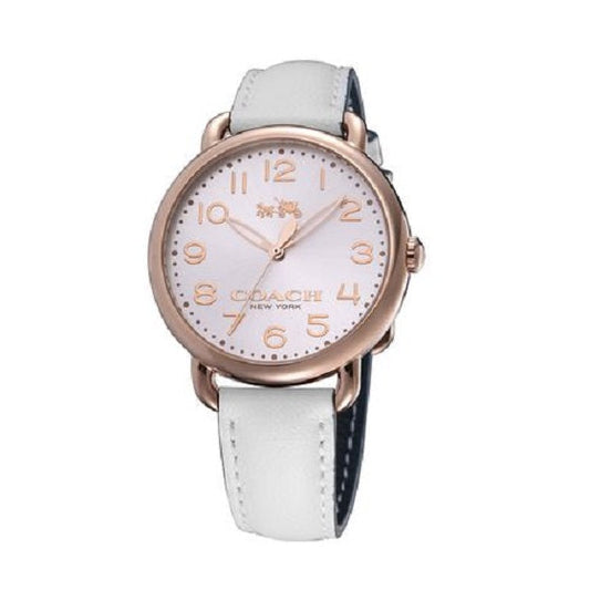 Coach Delancey White Dial Leather Strap Ladies Watch 14502562