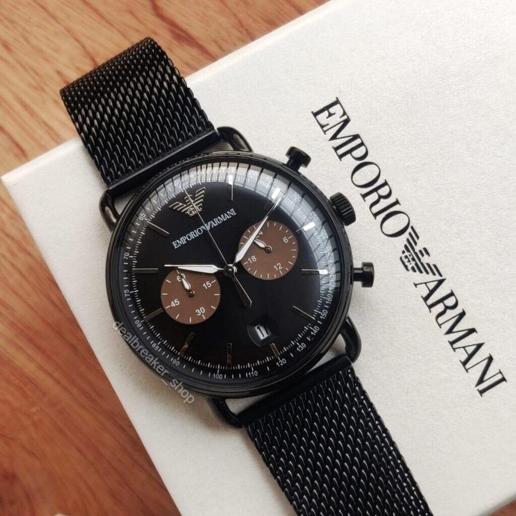 Emporio Armani Men's Aviator Black Watch AR11142