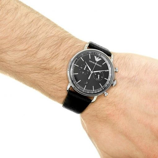 Emporio Armani Aviator Chronograph Quartz Black Dial Men's Watch AR11143