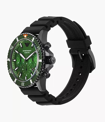 Emporio Armani Chronograph Black Silicone Men's Watch AR11463 - Dawson Watches #2
