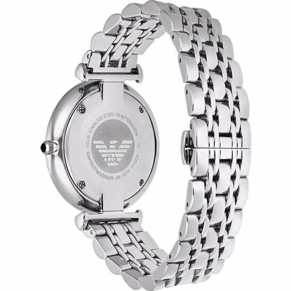 Emporio Armani Retro Black Dial Silver Watch AR1676