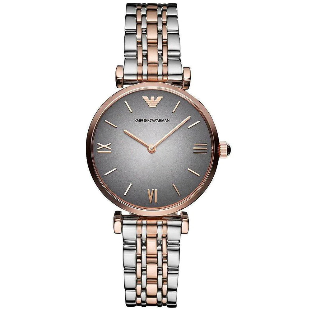 Emporio Armani Classic Grey Dial Two-Tone Ladies Watch AR1725