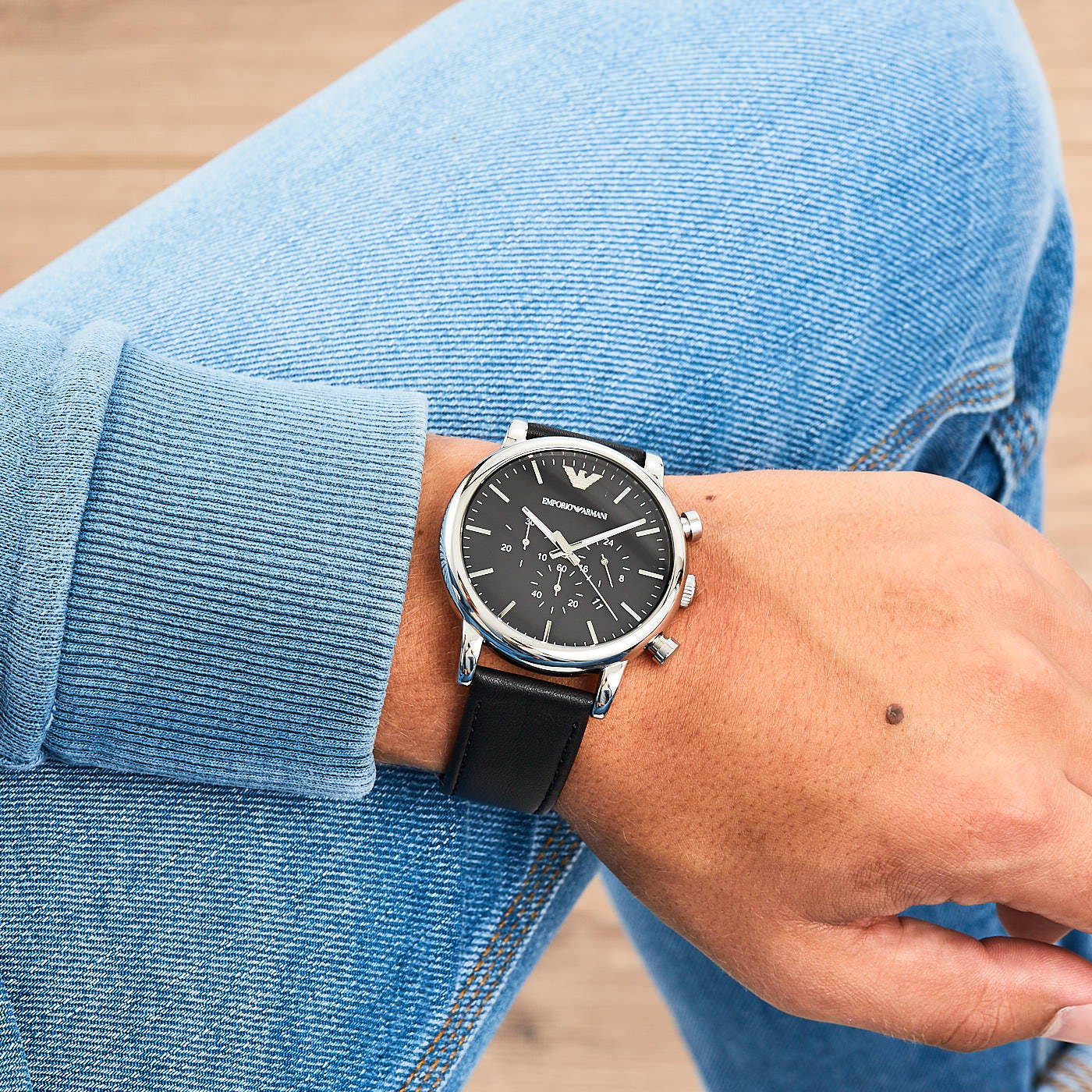 Emporio Armani Classic Chronograph Black Dial Men's Watch AR1828