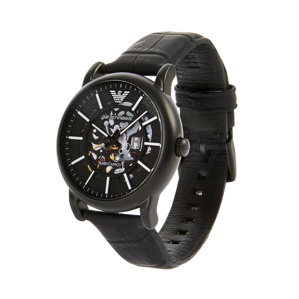 Emporio Armani Luigi Automatic Black Leather Men's Watch AR60008 - Dawson Watches #2