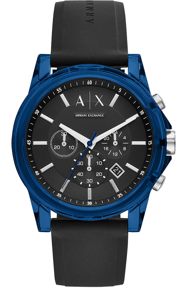Armani Exchange Outerbanks Blue Silicon Strap Men's Watch  AX1339 - Dawson Watches
