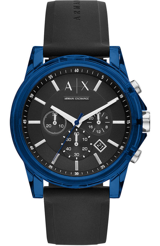 Armani Exchange Outerbanks Blue Silicon Strap Men's Watch  AX1339 - Dawson Watches