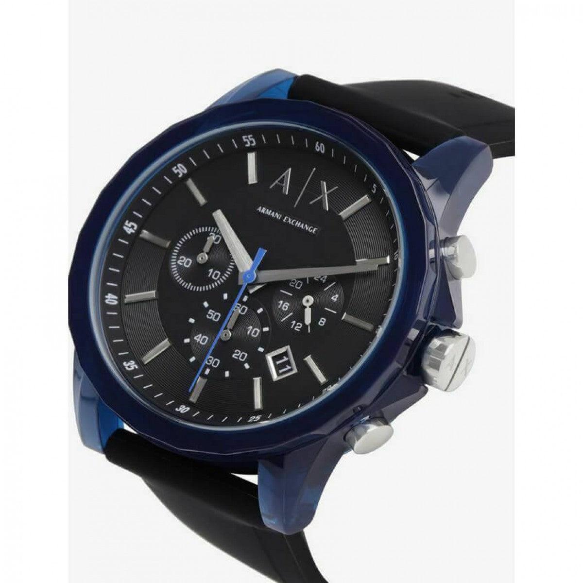 Armani Exchange Outerbanks Blue Silicon Strap Men's Watch AX1339 - Kiwi Watches #2