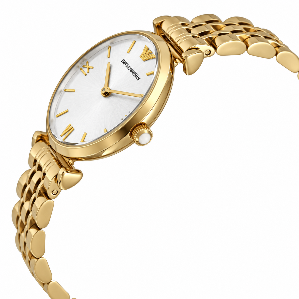 Emporio Armani Classic Silver Dial Gold-tone Women's Watch - AR1877