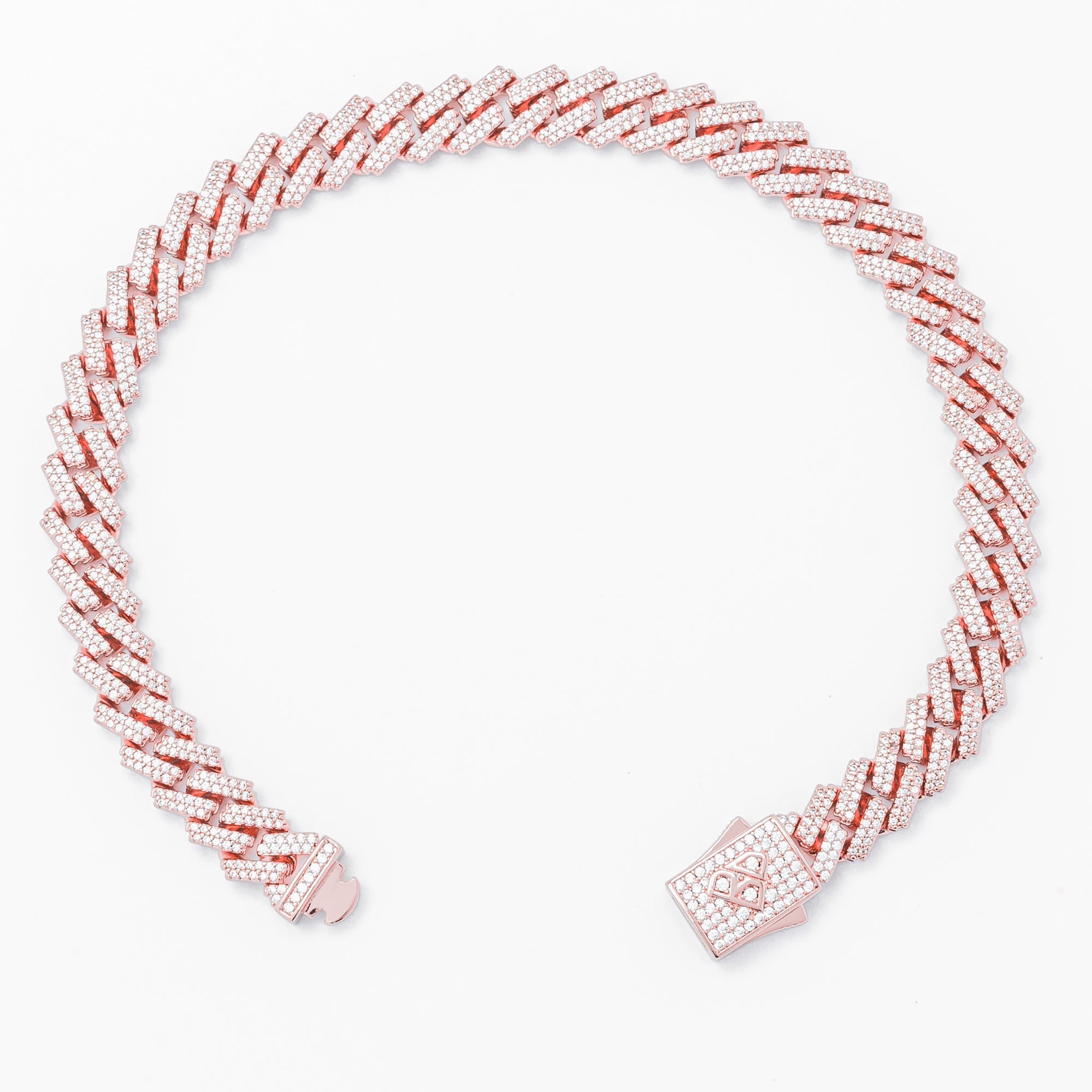 Big Daddy 8MM Cuban Link Rose Gold Iced Out Bracelet