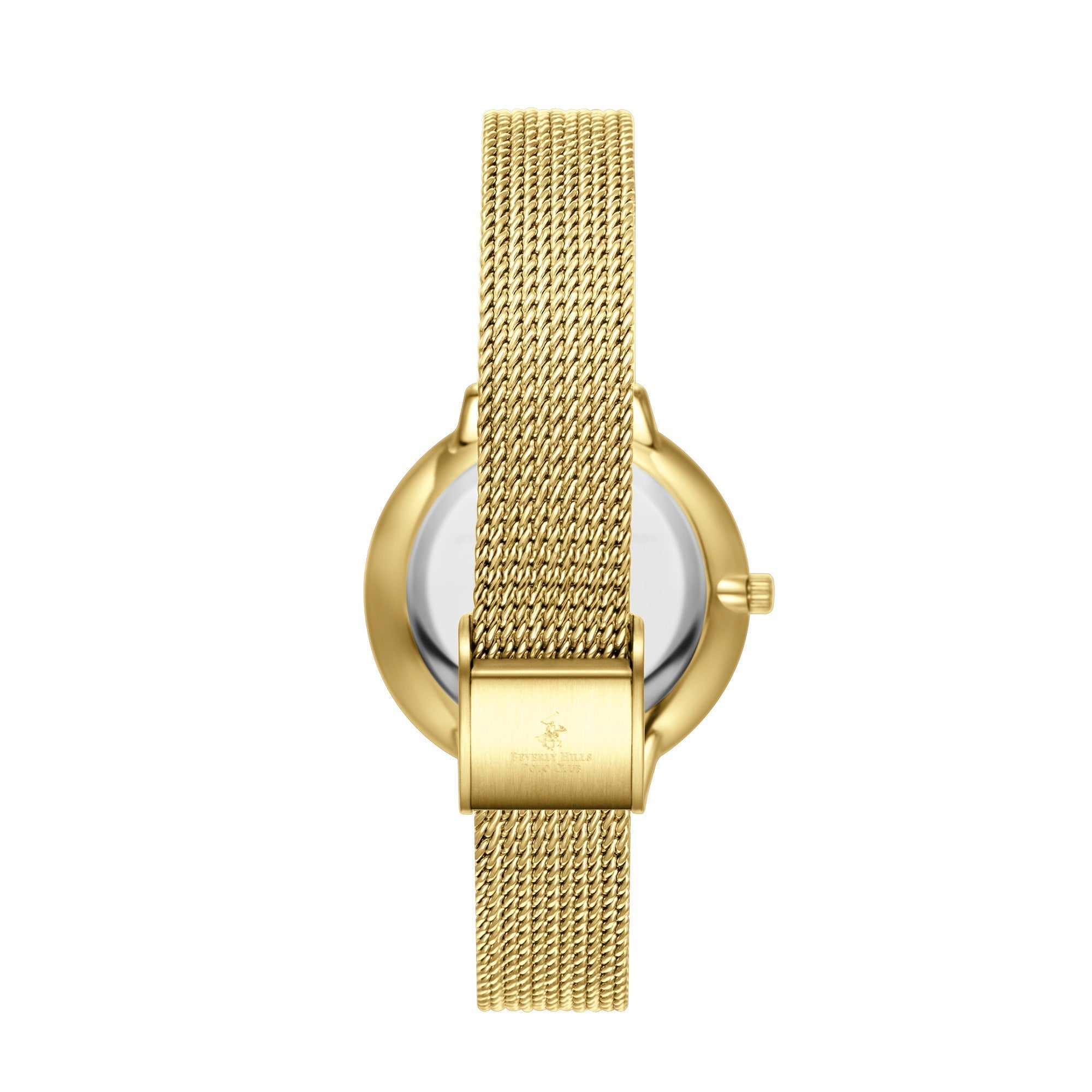 BEVERLY HILLS POLO CLUB Women’s Gold Mesh Diamond Watch – BP3312X.130