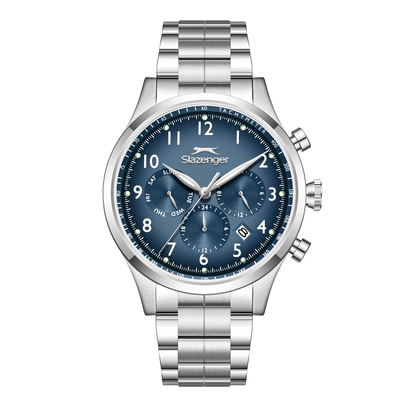 Slazenger Big Daddy Chronograph Blue Dial Silver Watch - SL.09.2598.2.390