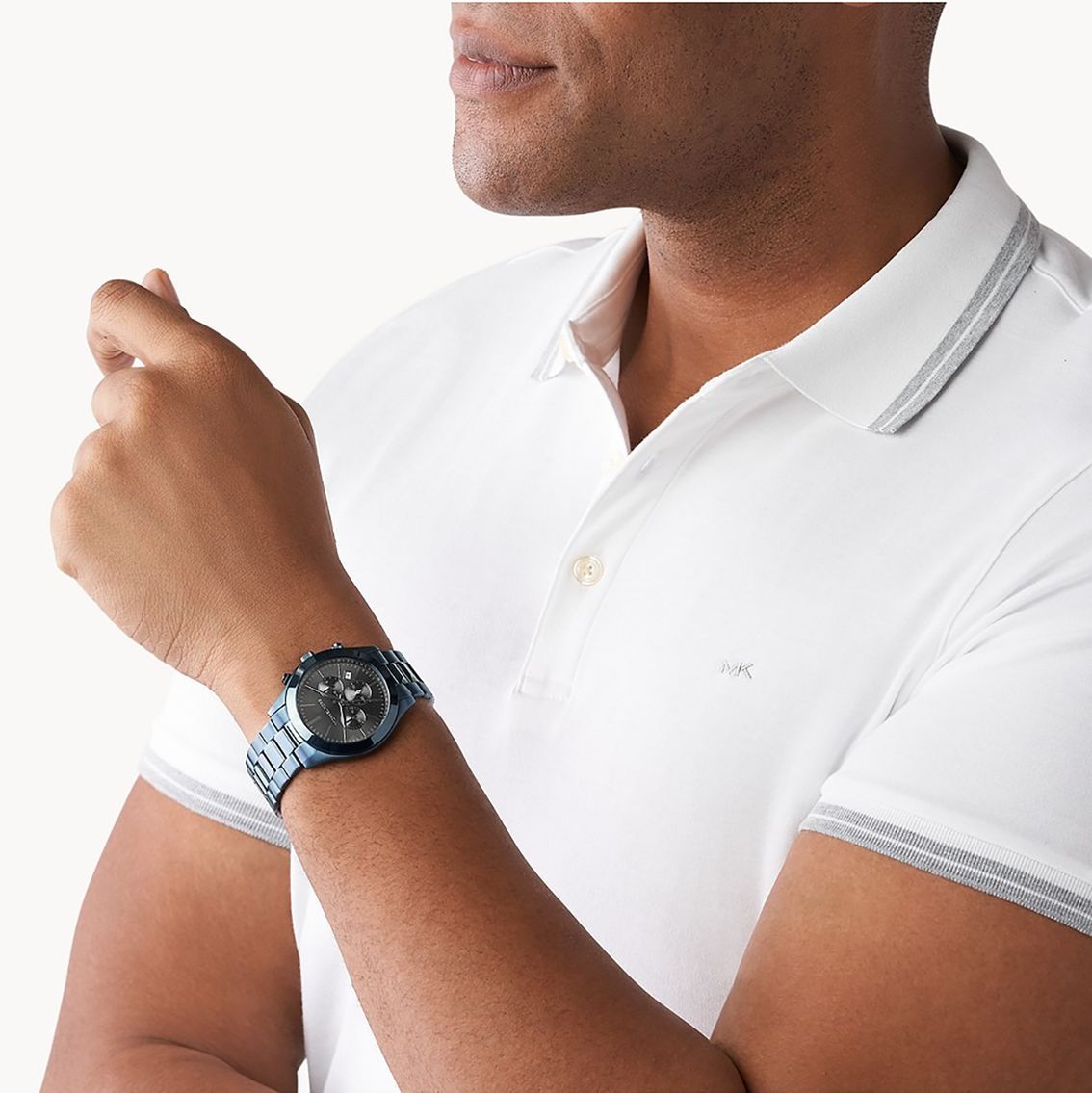 Michael Kors Slim Runway Chronograph Grey Dial Blue Men's Watch - MK8918