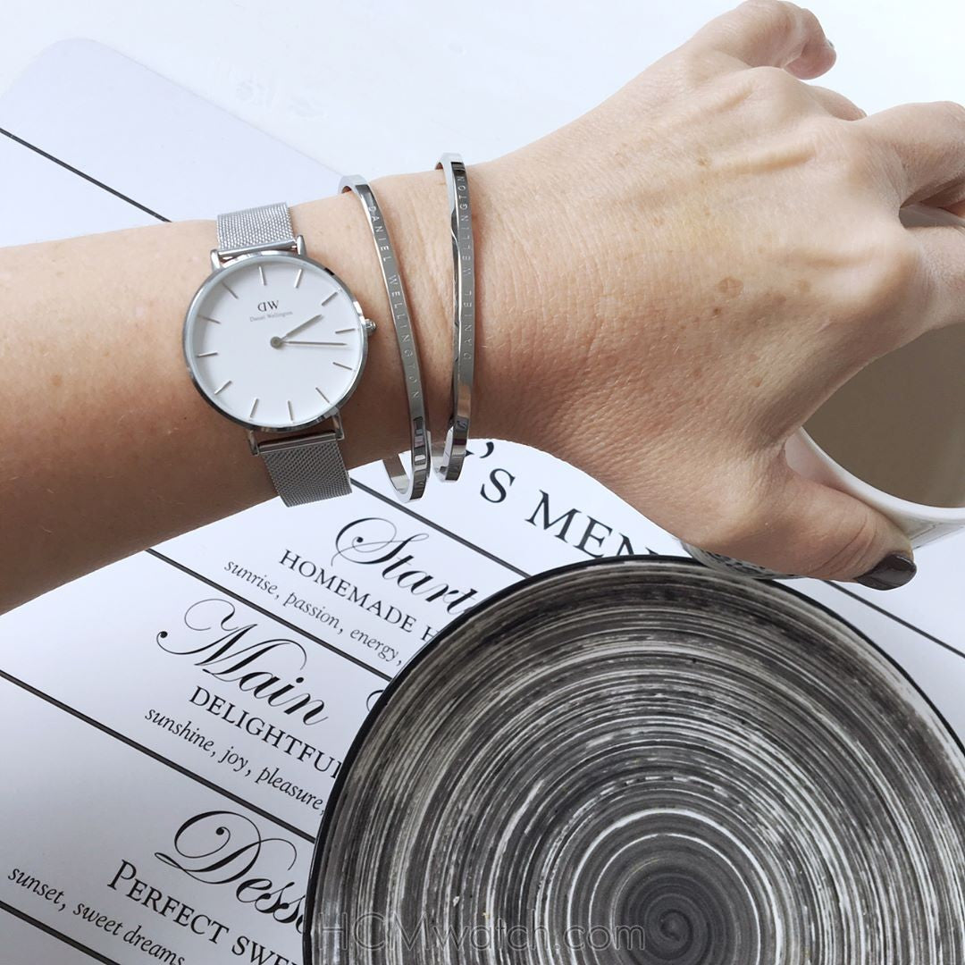 Daniel Wellington White Classic Sterling 32mm Women's Silver Watch DW00100164