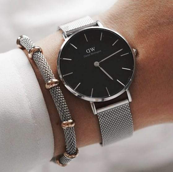Daniel Wellington Black Classic Sterling 32mm Women's Silver Watch DW00100162
