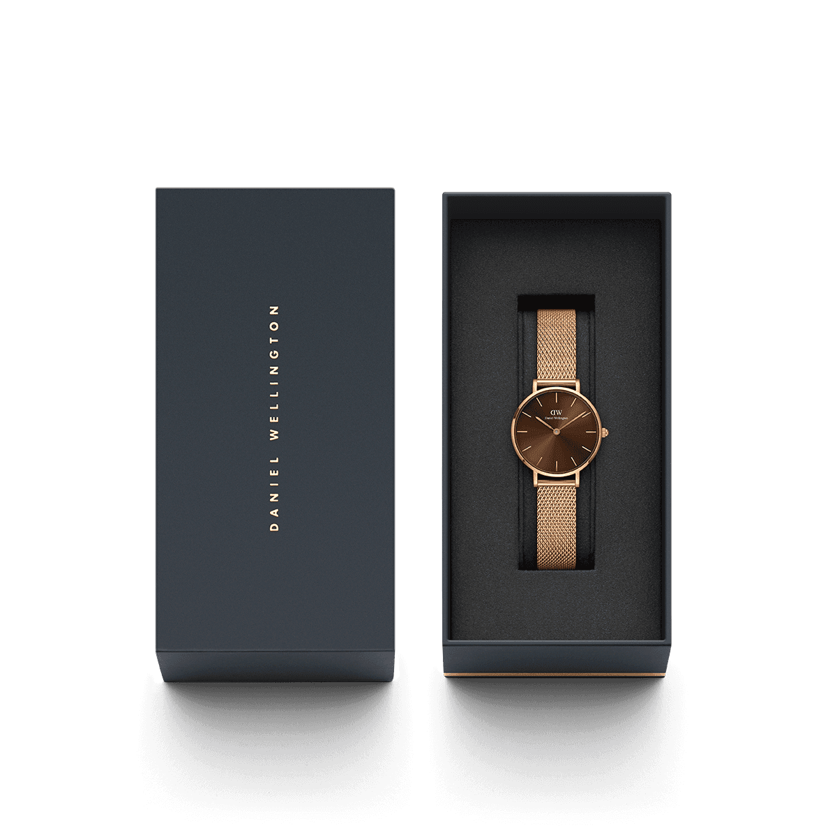 Daniel Wellington Petite Amber Brown Dial 32mm Rose Gold Watch DW00100477