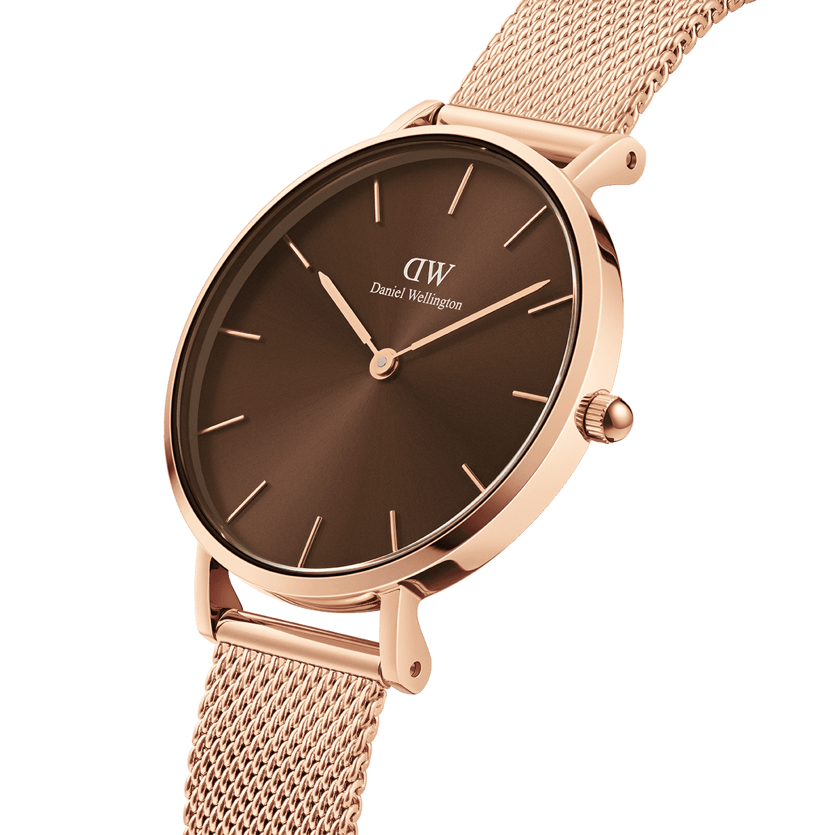 Daniel Wellington Petite Amber Brown Dial 32mm Rose Gold Watch DW00100477