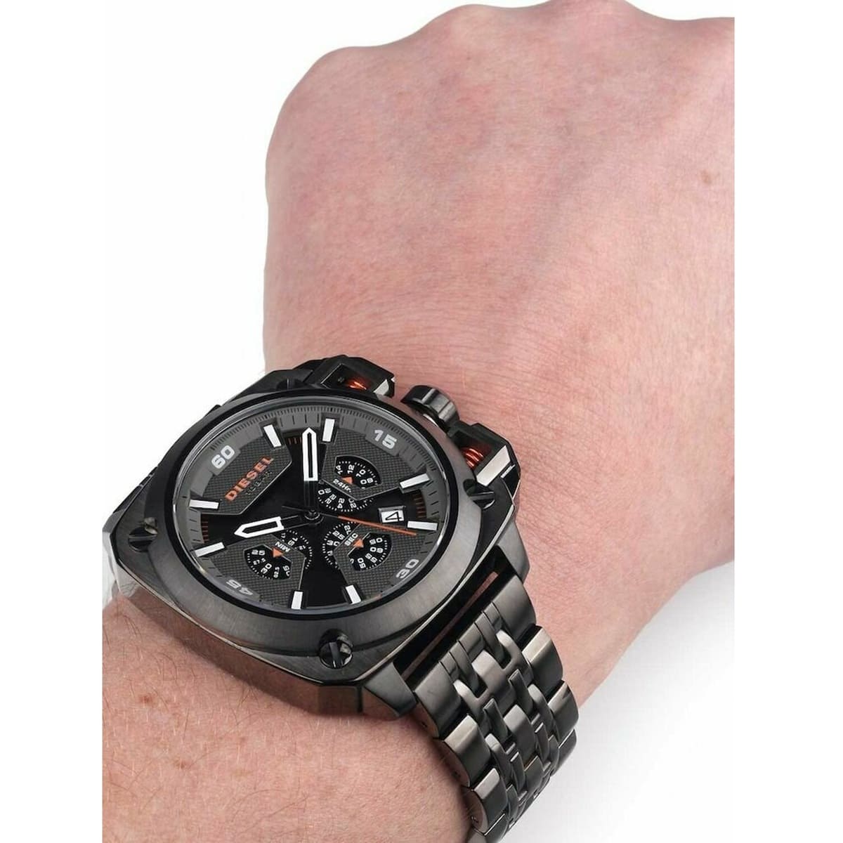 Diesel BAMF Chronograph Grey Dial Grey Ion-plated Men's Watch DZ7344