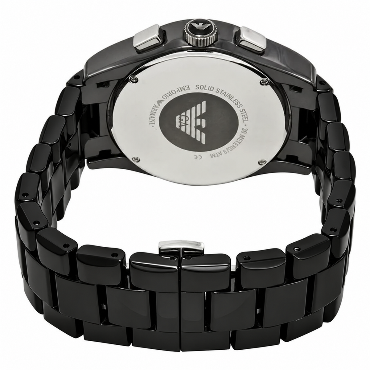 Emporio Armani Chronograph Black Dial Black Ceramic Watch AR1400
