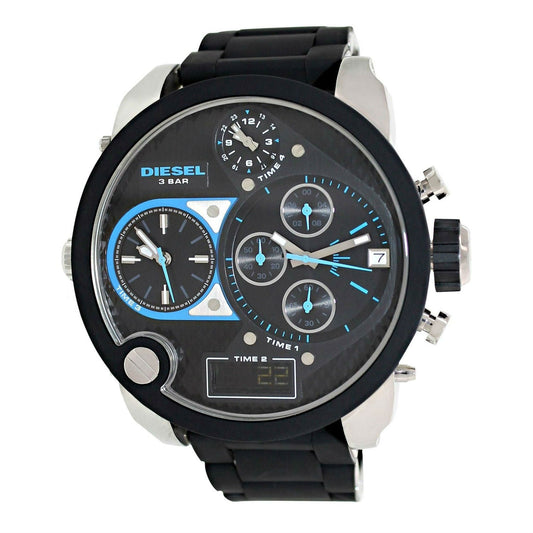 Diesel Big Daddy DZ7278 316L black stainless steel 3ATM (30m) water-resistant 4 Time zones (GMT)