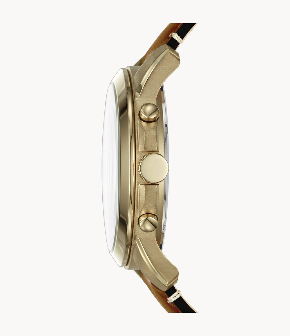 Fossil Grant Chronograph Blue Dial Leather Strap Men's Watch FS5268