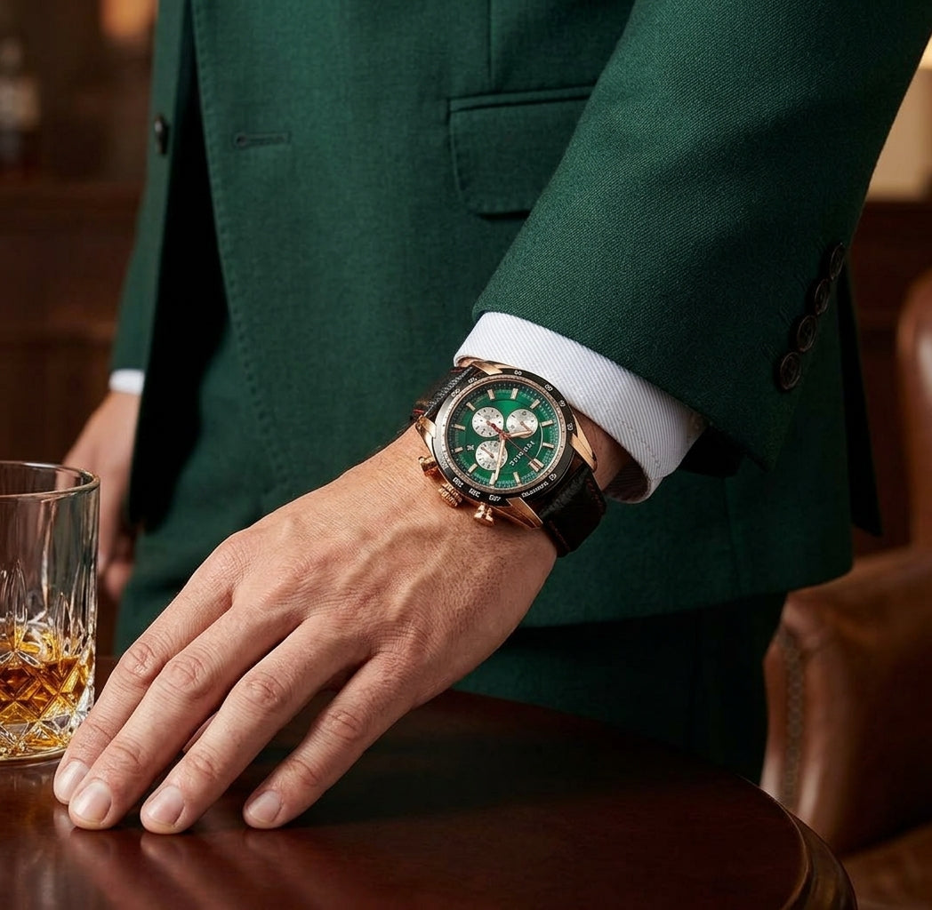 Versace V-Ray Chronograph Green Dial Watch - VDB050014