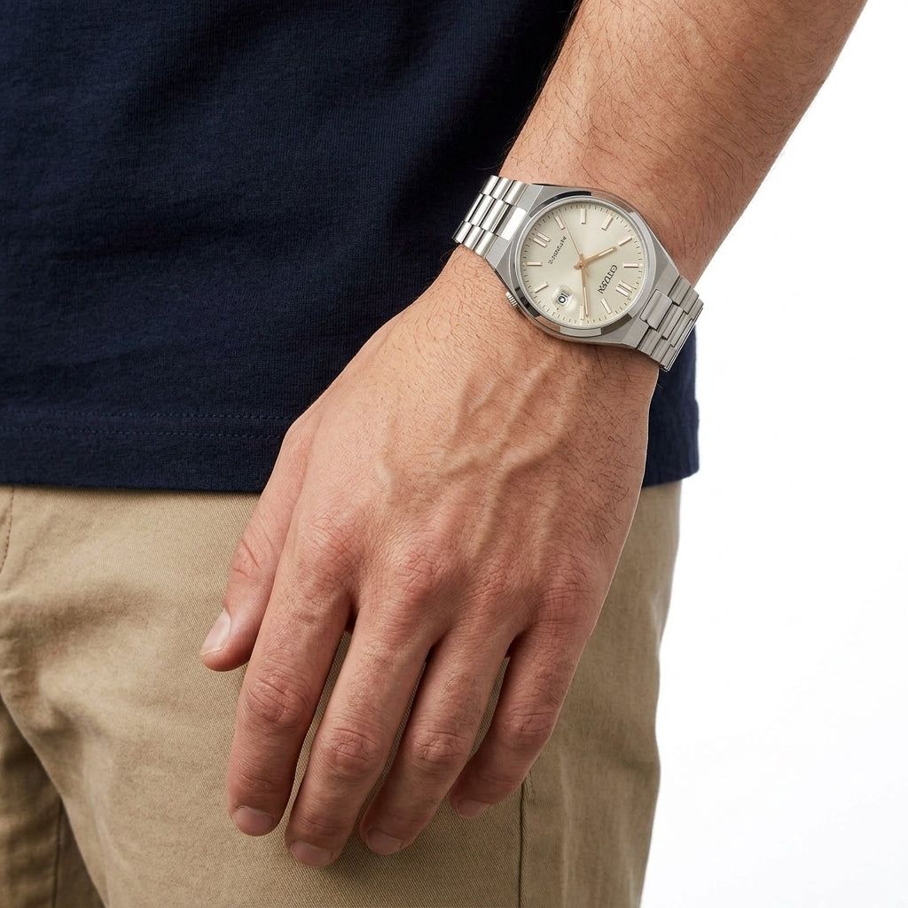 Citizen Tsuyosa Automatic 40mm Beige Dial Stainless Steel Watch – NJ0151-88W