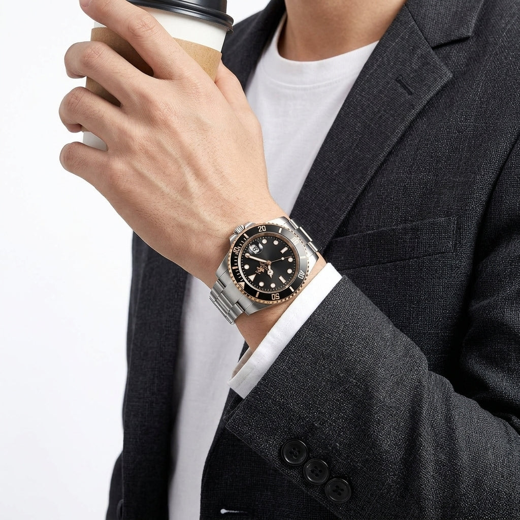 Beverly Hills  Polo Club Waterproof Black Dial Silver Date Watch - BP3791X.550
