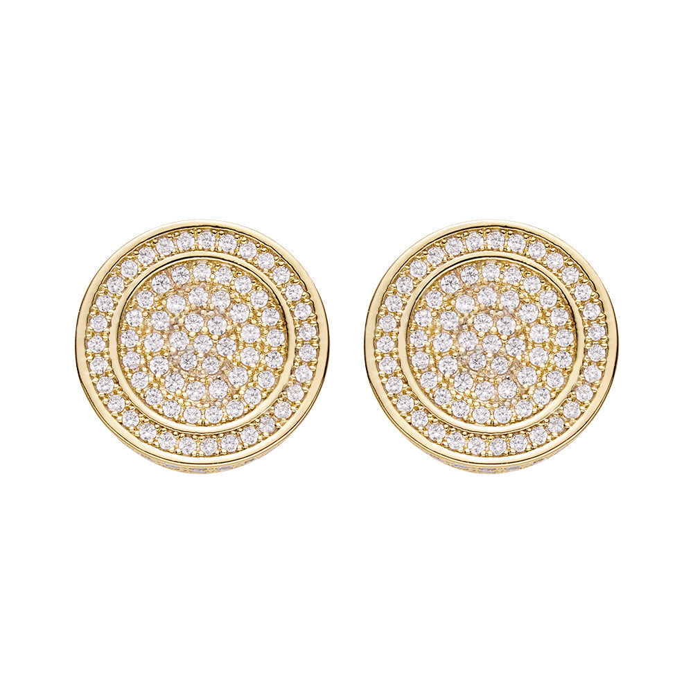 Big Daddy All Diamond Pave Round Earring