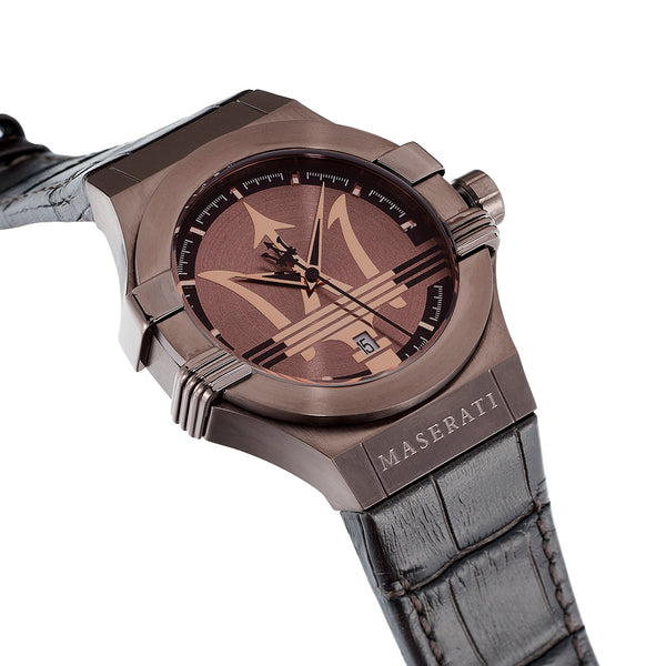 Maserati Potenza Brown Dial Leather Strap Men's Watch R8851108011
