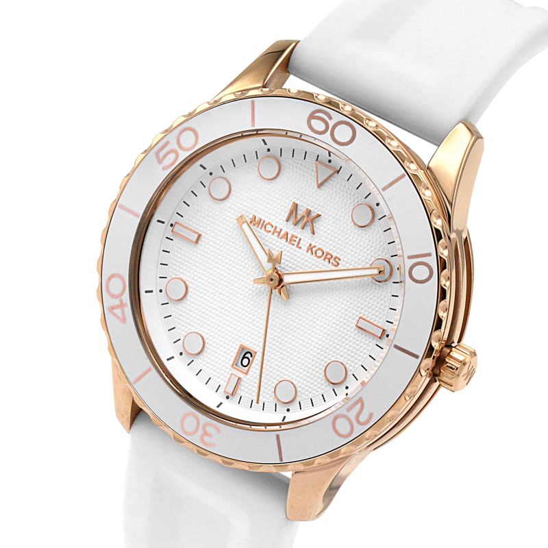 Michael Kors Runway White Silicon Strap Women's Watch MK6853 - Dawson Watches #3