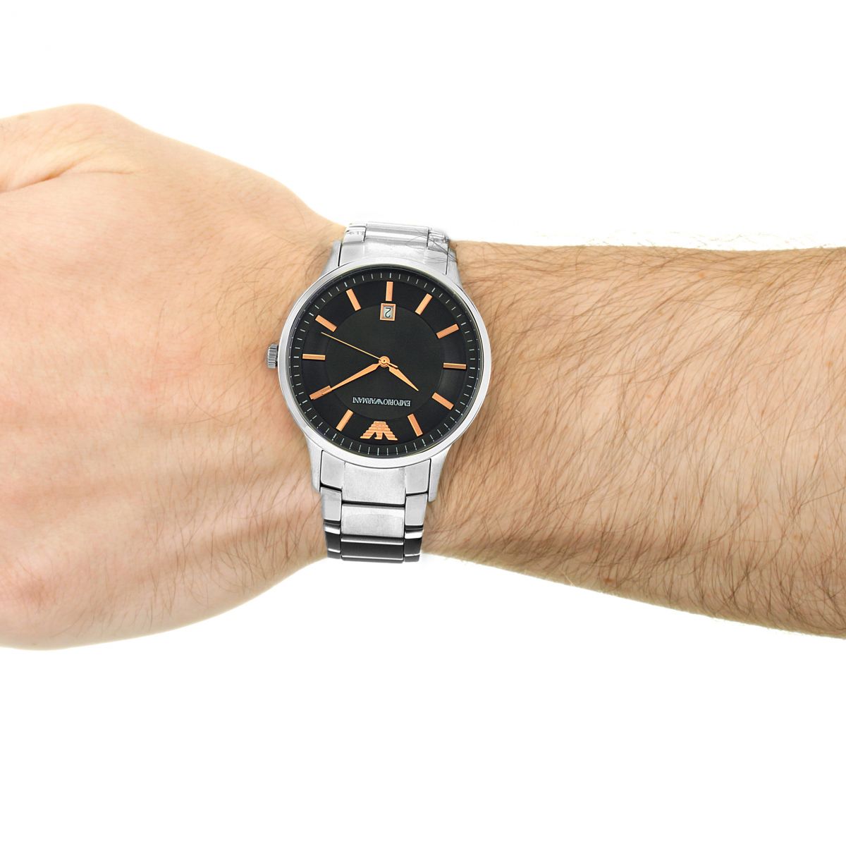 Emporio Armani Renato Grey Dial Stainless Steel Men's Watch AR2514 Water resistance: 50 meters / 165 feet Movement: Quartz