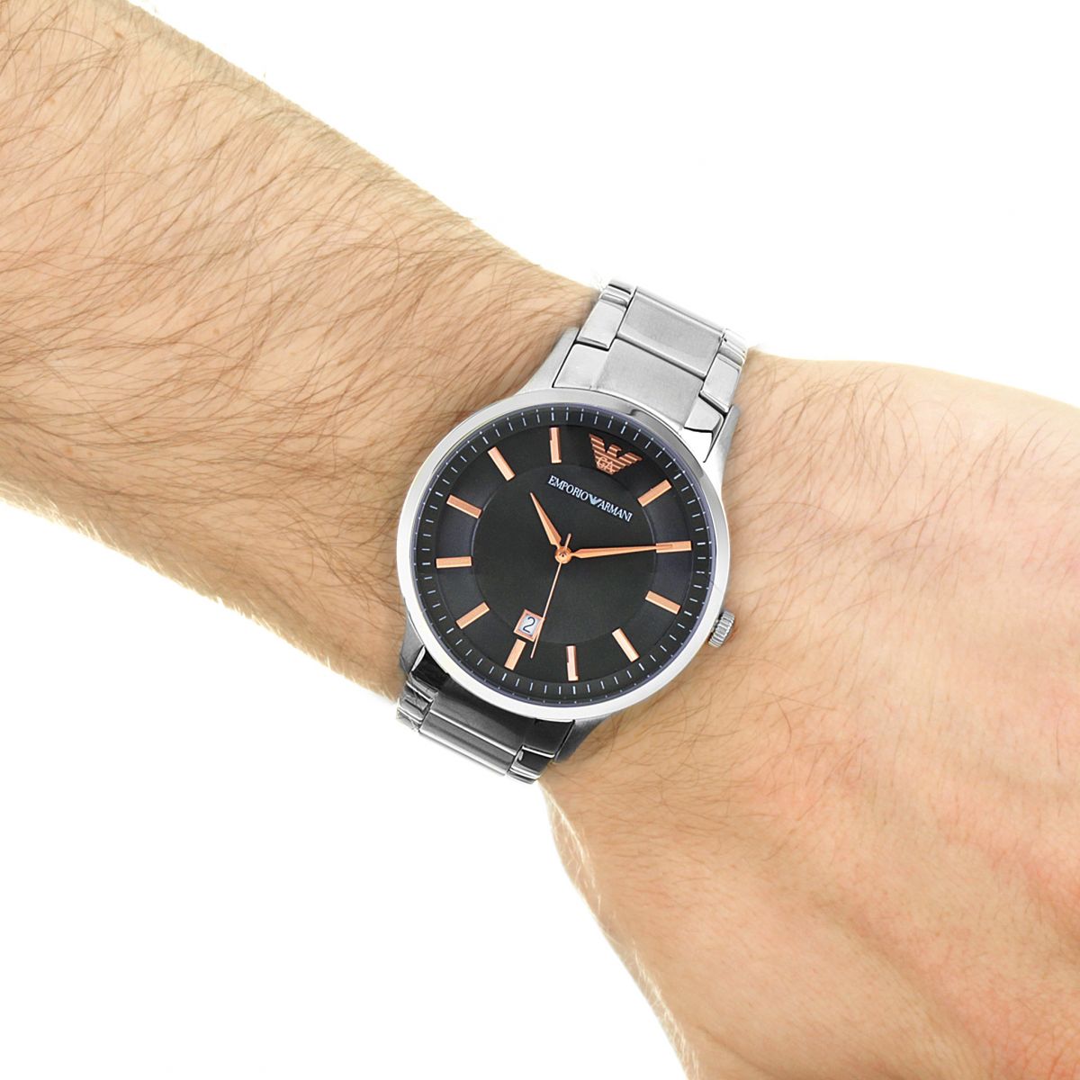 Emporio Armani Renato Grey Dial Stainless Steel Men's Watch AR2514 Water resistance: 50 meters / 165 feet Movement: Quartz