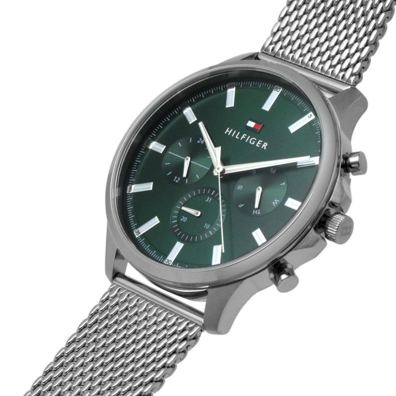 Tommy Hilfiger Ryder Green Dial Mesh Men's Watch 1710499 - Dawson Watches #4