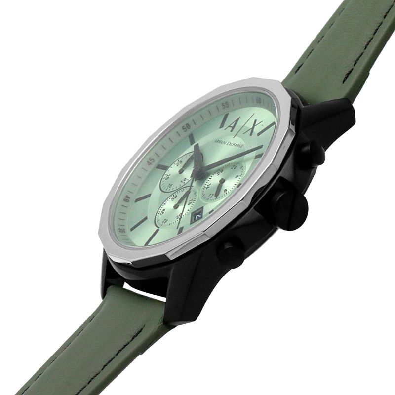 Armani Exchange Banks Chronograph Green Leather Strap Men's Watch AX1725 - Dawson Watches #2