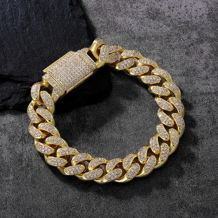 Big Daddy 12mm Iced Out Diamond Gold Cuban Bracelet