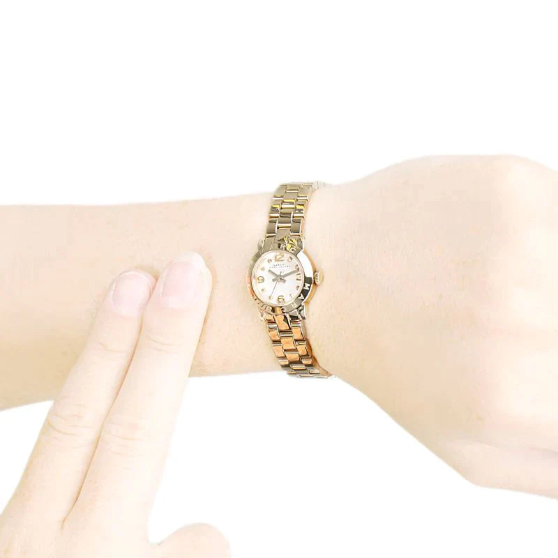 Marc By Marc Jacobs Amy Dinky White Dial Gold-tone Stainless Steel Ladies Watch MBM3226
