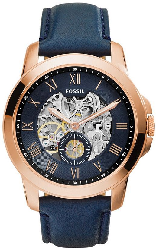 Fossil Grant Automatic Blue Skeleton Dial Men's Watch ME3054