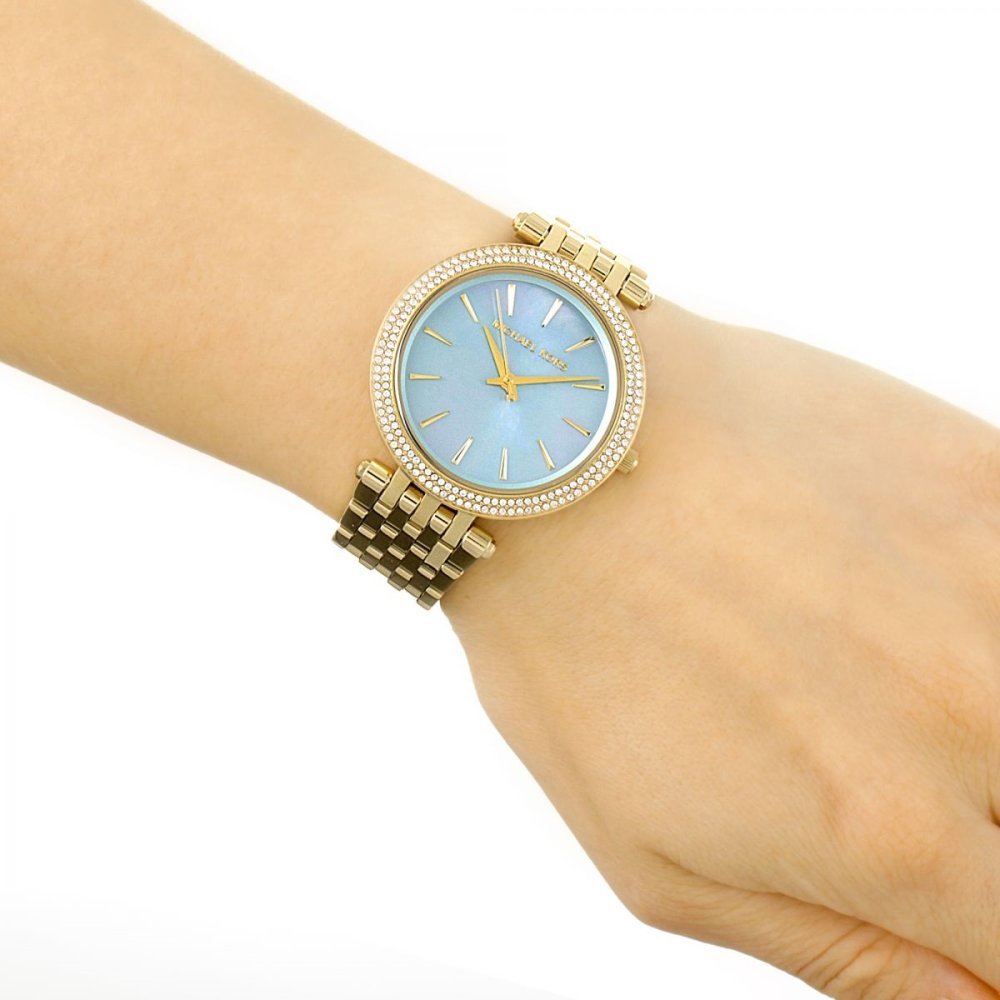 Michael Kors Darci Blue Green Mother of Pearl Dial Ladies Watch MK3498