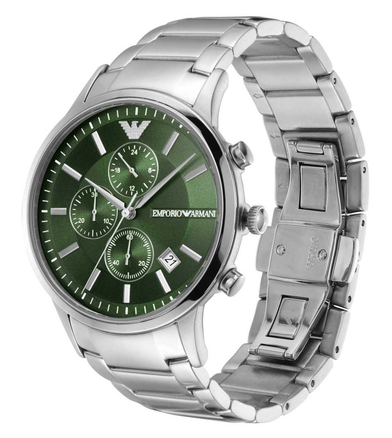 Emporio Armani Chronograph Stainless Steel Green Dial Men's Watch AR11507 - Kiwi Watches #2