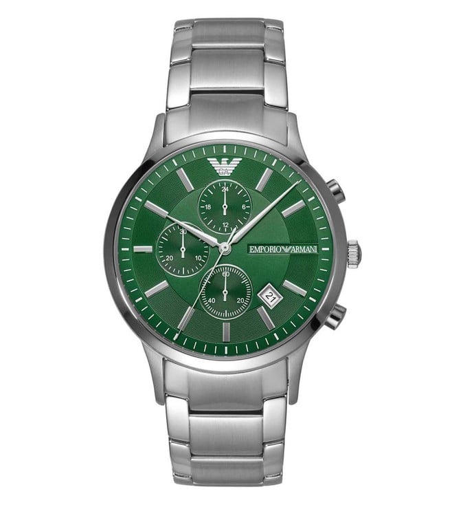 Emporio Armani Chronograph Stainless Steel Green Dial Men's Watch  AR11507 - Dawson Watches