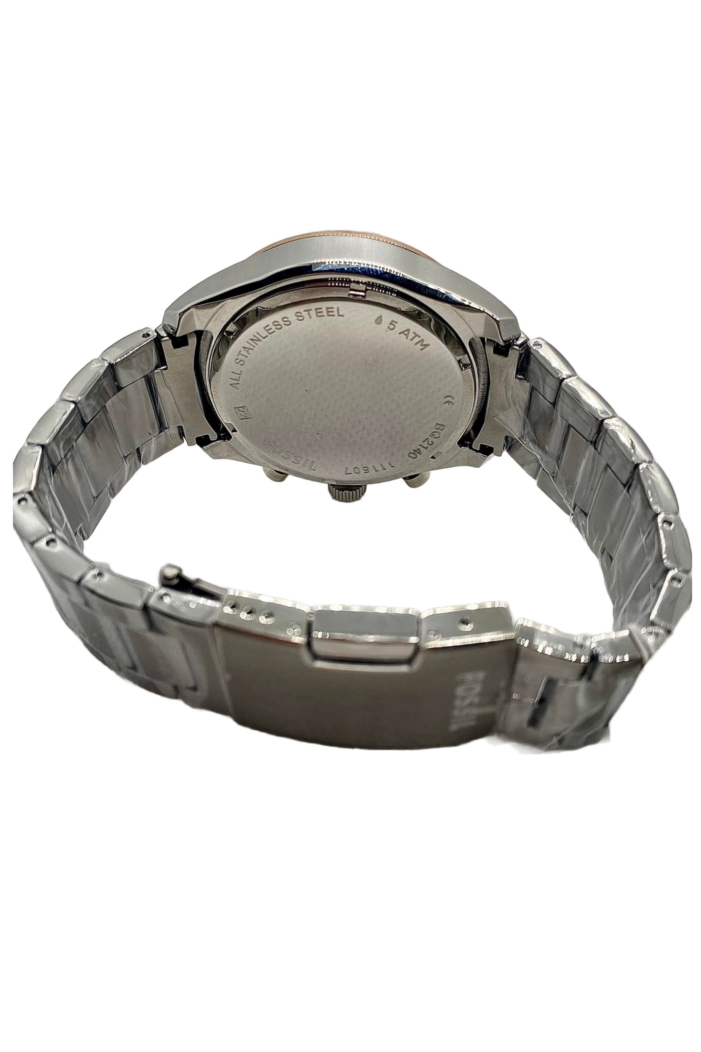 Fossil Chronograph Brown Dial Silver Watch BQ2140