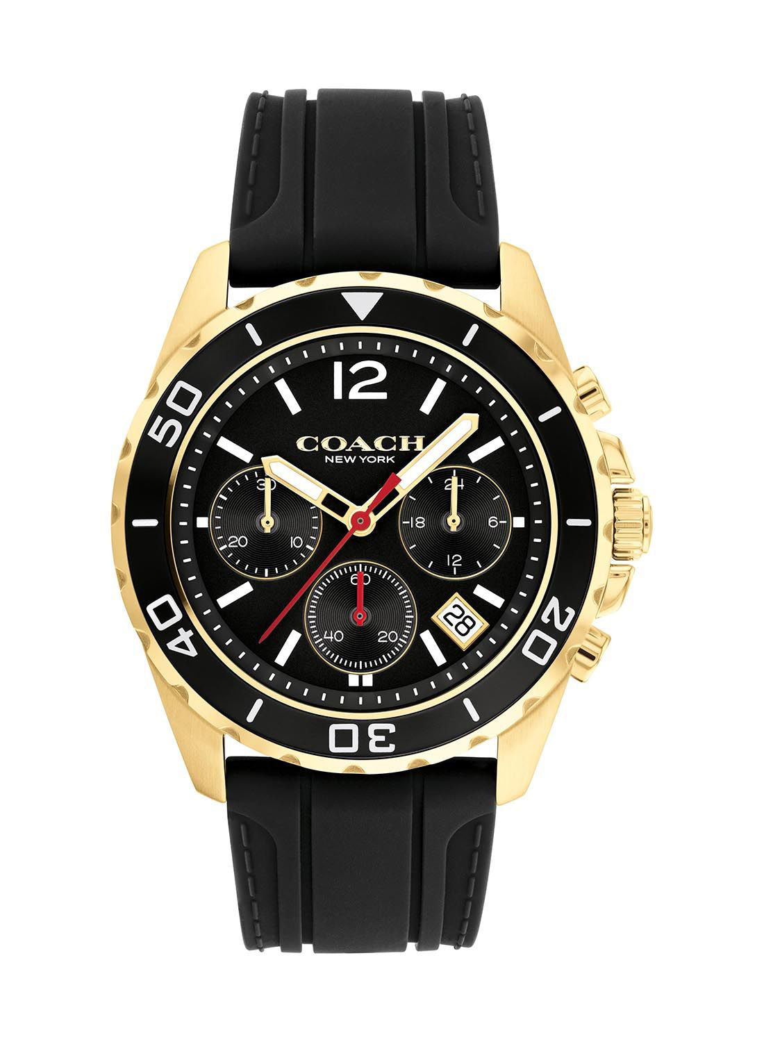 Coach Kent Black Silicon Strap Gold Men's Watch  14602564 - Dawson Watches