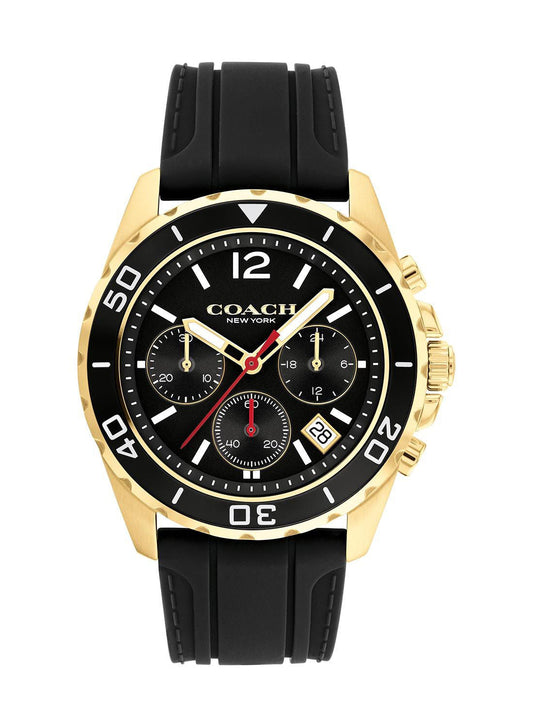 Coach Kent Black Silicon Strap Gold Men's Watch  14602564 - Dawson Watches