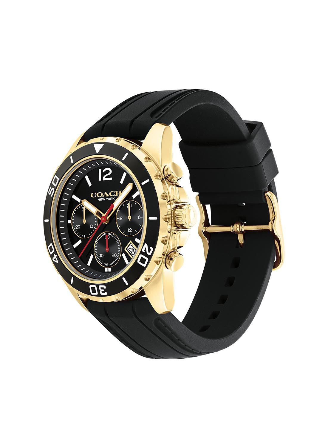 Coach Kent Black Silicon Strap Gold Men's Watch 14602564 - Dawson Watches #2